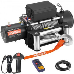VEVOR Ηλεκτρικός Βίντσι 5400 kg με Ατσάλινο Σχοινί 9.1 mm x 24 m, 12V, Αδιάβροχο IP55 για SUV, Jeep, Trailer, Σκάφος, Off-Road Οχήματα GSSDDJP120003DUL4001V9