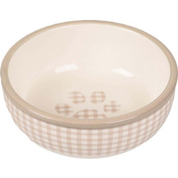 FEEDING BOWL CAT MYLO CERAMIC BEIGE/WHITE 13CM 310ML