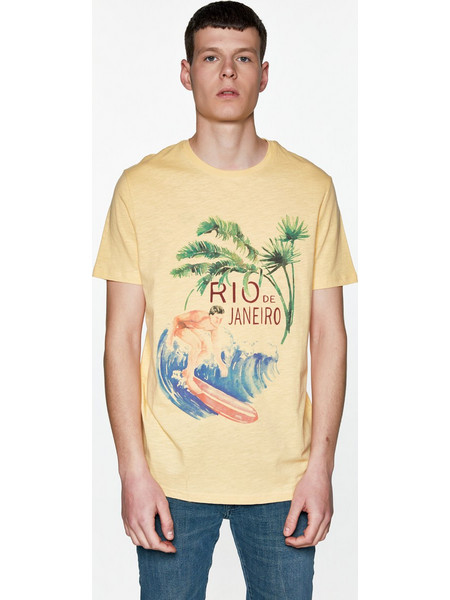 Celio T-shirt Gesurf - YELLOW