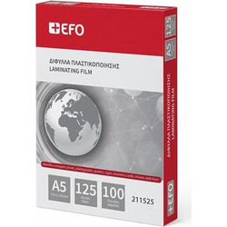 EFO Δίφυλλα Πλαστικοποίησης Α5 125 Micron 100 Τεμ