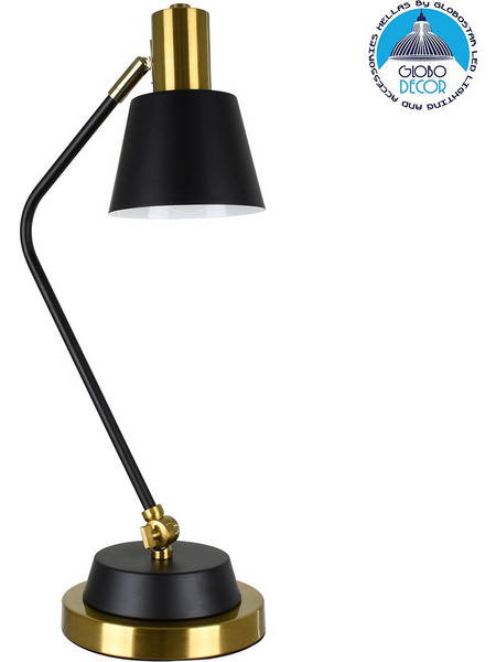Globostar Leto 00834 Πορτατίφ Ε27 Μαύρο Χρυσό Φ18xΥ54cm