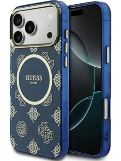 Guess Iml Peony Dot MagSafe Back Cover Θήκη για iPhone 17 Pro Max - Blue
