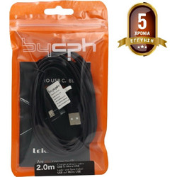 Καλώδιο σύνδεσης Leki Orange Concept USB σε Micro-USB Μαύρο 2m