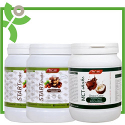 Prevent 2x Start Shake Chocolate Υποκατάστατο Γευμάτων για Έλεγχο Βάρους, 2x430g & MCT Shake Choco Coco Πρωτεϊνούχο Ρόφημα με Γεύση Σοκολάτα-Καρύδα, 440gr (2x 5213008740143 & 5213008740488)