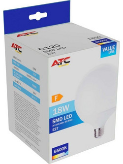 ATC SMD Λαμπτήρας LED Globe G120 230V 18W/1850LM E27 6500K