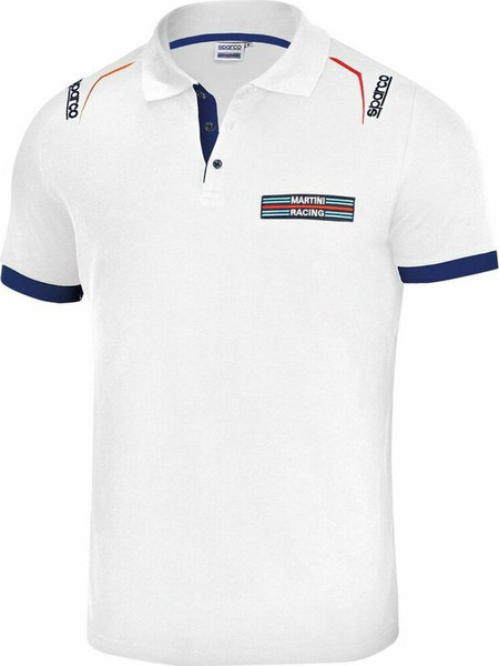 Sparco Martini Racing Ανδρική Μπλούζα Polo Κοντομάνικη Λευκό