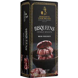 Bisqueens Crinkle Red Velvet 180g | 4 τεμάχια | Biscotti Tsoungari