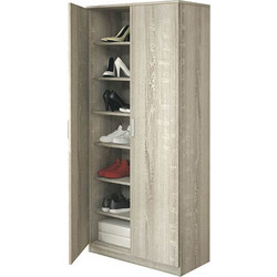 Genomax Παπουτσοθήκη Ξύλινη Γκρι Μ75xΠ37xΥ181cm 1210000757