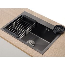 Tema Ένθετος Νεροχύτης Inox Σατινέ Black 60x45cm LU6045N