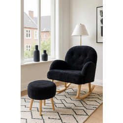 Stewe Home Κουνιστή Πολυθρόνα Μαύρη 60x65x60