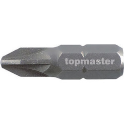 TOP MASTER Μύτη κατσαβιδιού με μέγεθος PZ2 25mm συσκευασία 2τεμ. 338705