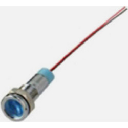 GBC 25.4160.75 Μπλε Ενδεικτικό LED Πίνακα 220V - Τρύπα 6mm, Καλώδια 15cm & Μεταλλικό Σώμα