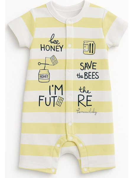 Ebita Save the Bees Polo Yellow Βρεφικό Κορμάκι Κοντομάνικο 8010517