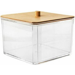 Δοχείο οργάνωσης make up Eleganza Bamboo - 10.5x10.5x7cm