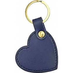 9-10 Leather Heart Keyring Savil Μπλε