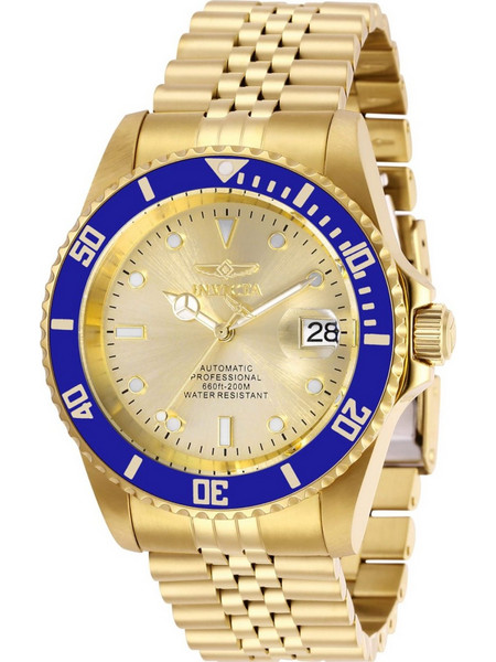 Invicta Pro Diver Ανδρικό Ρολόι Αυτόματο με Χρυσό Μεταλλικό Μπρασελέ 29185