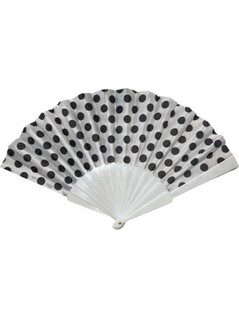 Βεντάλια πλαστική πουά 23cm 11219 ΛΕΥΚΟ
