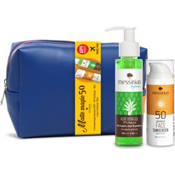 Messinian Spa Face Sunscreen Matte Effect SPF50 50ml & Aloe Vera Gel 100ml