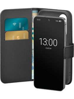 Puro Booklet Case with Flip and Wallet for Samsung Galaxy S25+ - Black