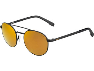 Bolle 12591 Ανδρικά Γυαλιά Ηλίου Οβάλ Μεταλλικά Μαύρα με Πορτοκαλί Φακό
