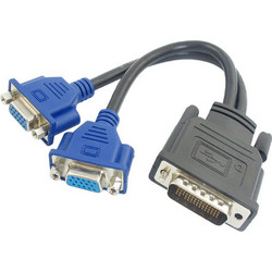 POWERTECH αντάπτορας DMS-59 σε 2x VGA CAB-DMS002, 0.20m, μαύρος