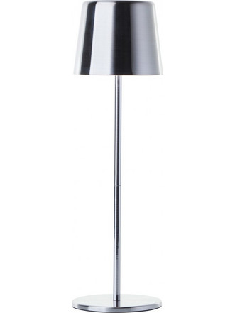 Επιτραπέζιο φωτιστικό LED Brilliant Xaana με μπαταρία, USB, ισχύ 4W και διαστάσεις 11x11x37cm - Ασημί