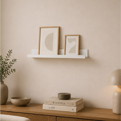 ΡΑΦΙΈΡΕΣ/ΡΆΦΙΑ ΤΟΊΧΟΥ PHOTO SHELF 60*6*7CM WHITE COLOR HOMEA 6RAN891BC