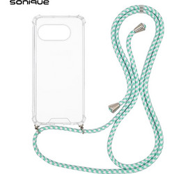 Sonique Armor Clear Θήκη Σιλικόνης με Κορδόνι για Google Pixel 9a 5G Rainbow Βεραμάν