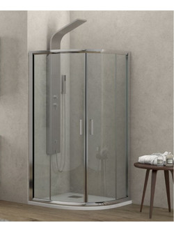 Karag New Flora 200 Καμπίνα Ντουζιέρας Μπάνιου Ημικυκλική με Συρόμενη Πόρτα 90Χ90Χ170cm Clear Glass