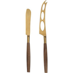 Μαχαίρια Τυριού (Σετ 2Τμχ) 03.23684 Brown-Gold Ανοξείδωτο Ατσάλι