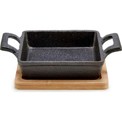 Σαγανάκι Σε Βάση 029.64306 14x19x5cm Natural-Black 14 cm Μαντέμι,Bamboo