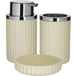 Inart Σετ Μπάνιου 3τμχ Ecru Inox
