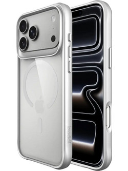 Θήκη iPhone 17 Pro Buddi Hybrid Σκληρή Διάφανη με MagSafe - Matched Silver (8719246597367)