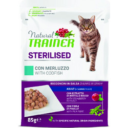 Natural Trainer Adult Cat Sterilised Codfish 85gr