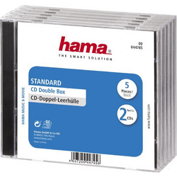 HAMA CD Box για 2 Δίσκους με Διάφανη Πρόσοψη σε Μαύρο Χρώμα 5τμχ 44745