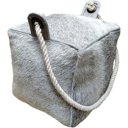 PUERTA ΔΙΑΚΟΣΜΗΤΙΚΟ DOOR STOPPER 15x15x15cm ΔΕΡΜΑ ΓΚΡΙ ΒΑΜΒΑΚΙ LIBERTA 017504
