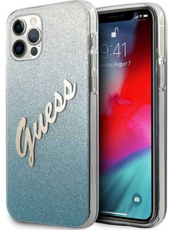 Guess Gradient Script Back Cover Blue (iPhone 12 / 12 Pro)
