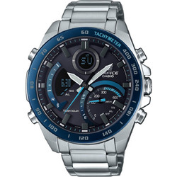 Casio Edifice Ανδρικό Ρολόι Χρονογράφος Solar με Ασημί Μεταλλικό Μπρασελέ ECB-900DB-1BER