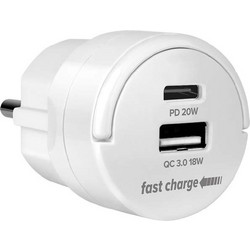 ΠΡΙΖΑ ΤΟΙΧΟΥ ΣΟΥΚΟ ΜΕ 1Σ+1xUSB+1xTYPE-C ΦΟΡΤΙΣΗ άσπρο SAS