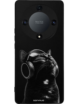 Sonique Men's Edition Θήκη (Honor Magic5 Lite 5G) με Σχέδιο «Audio Kitten» Black