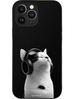 Sonique Men's Edition Back Cover με Σχέδιο «Audio Kitten - White» (iPhone 13 Pro Max)