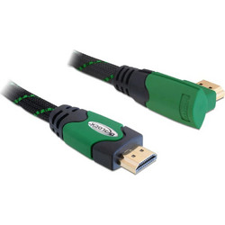 DeLOCK Καλώδιο HDMI 1.4 Braided Angle 90 HDMI Male to HDMI Male 1m Black