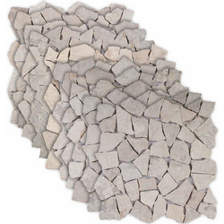 vidaXL Πλακίδια Μωσαϊκού Κρεμ 30 x 30 cm Μάρμαρο
