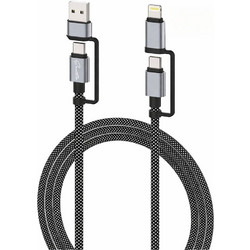 Sentio Καλώδιο Multi Connect USB-A - USB-C - Lightning 1.2 m