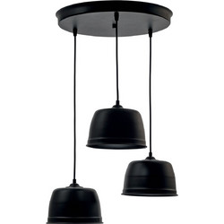 Arkolight Κρεμαστό Φωτιστικό Οροφής Τρίφωτο E27 Μαύρο 2220-3/3