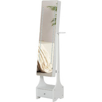 Homcom 831-325 Κοσμηματοθήκη Μπιζουτιέρα 37x30x158cm με Ολόσωμο Καθρέπτη και LED Φωτισμό