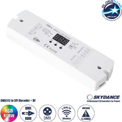 GLOBOSTAR(R) 73142 SKYDANCE DS-L MATRIX Pixel Addressable RGB/RGBW Controller / Decoder DMX512 σε SPI/TTL DC 5-24V IP20 - RF 2.4GHz + DMX512 + SPI/TTL + Stand-alone Mode - M17xΠ5xΥ2.5cm