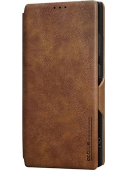 Θήκη ABS09 Coblue Flip Cover Δερματίνη για Apple iPhone 16 - Χρώμα: Καφέ