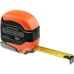 Black & Decker Μέτρο Ταινίας Ρολό με Αυτόματη Επαναφορά, 5mx1.9 cm, 31373 - Black & Decker