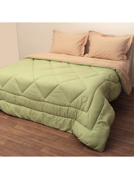 Viopros Πάπλωμα Υπέρδιπλο Microfiber Microfiber 220x240 Πράσινο Μπεζ